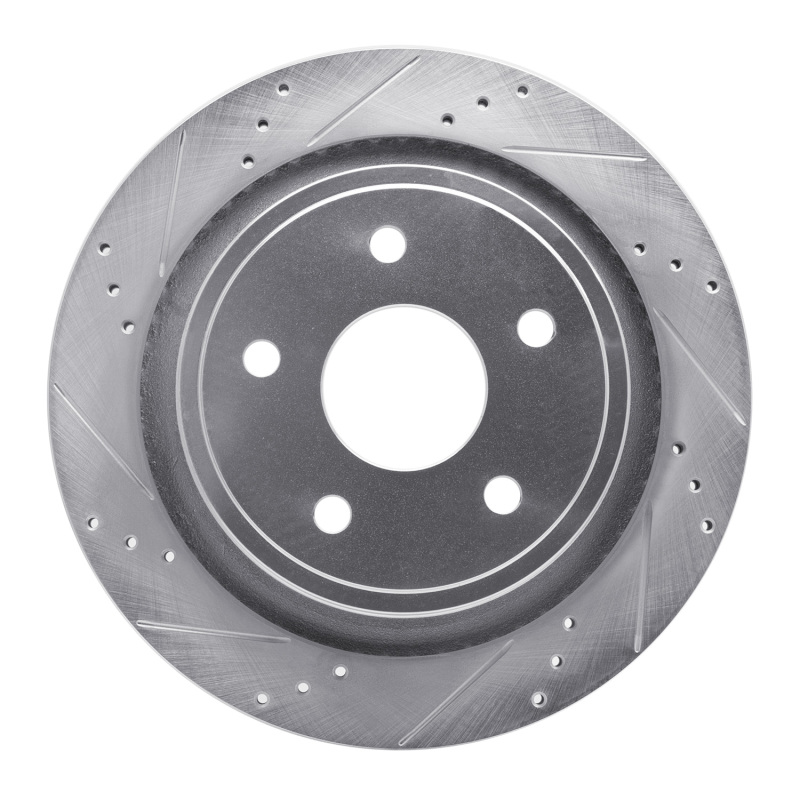 Chrysler ASPEN Brake Rotor (1) - Rear Left - R1 Concepts - Drilled & Slotted - Silver - `02-`24